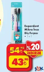 EXPERDENT MİKRO İNCE DİŞ FIRÇASI 1+1 fiyat ve kampanya bilgisi